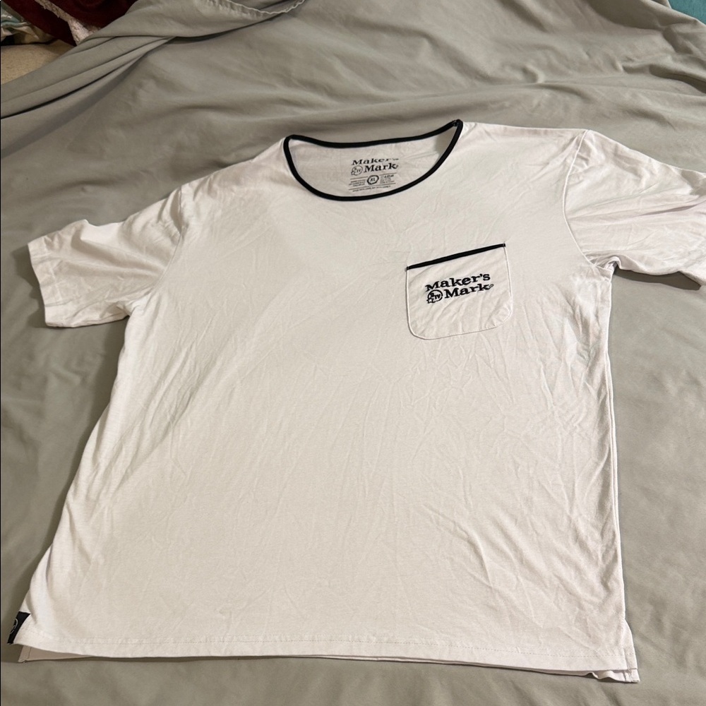 Maker's Mark White Tee with Black Accents